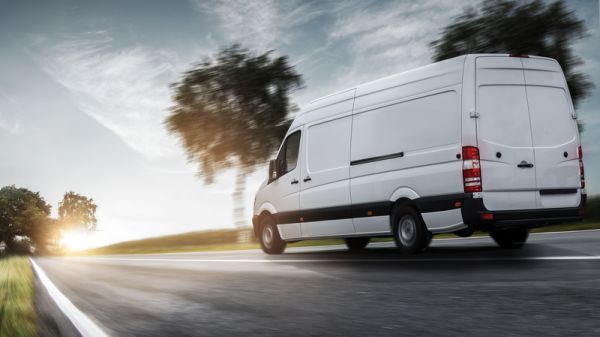 White Cargo Van Expedited Freight Hauler